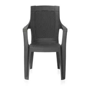 Nilkamal Mystique 57x90x60.7cm Plastic Grey Chair with Arm, NKLROSAGRY24