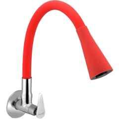 Prestige Slim Brass Chrome Finish Red Smart Flexible Sink Cock