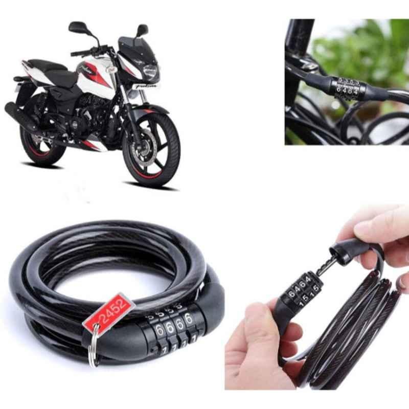 Auto Pearl PVC & Plastic Black Combination Cable Lock, 949