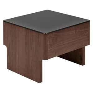 Evok Mayson Fibreboard & Glass Top Black Engineer Wood End Table, FLILETMDMTWN68371I