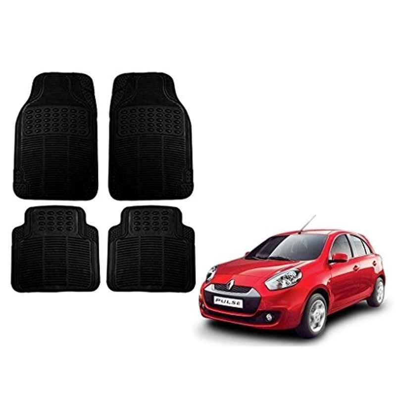 Kozdiko 4 Pcs Black Rubber Car Mat Set for Renault Pulse