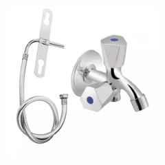 Fastgear Stainless Steel Silver Chrome Finish Bathroom Faucet Set, FG1895