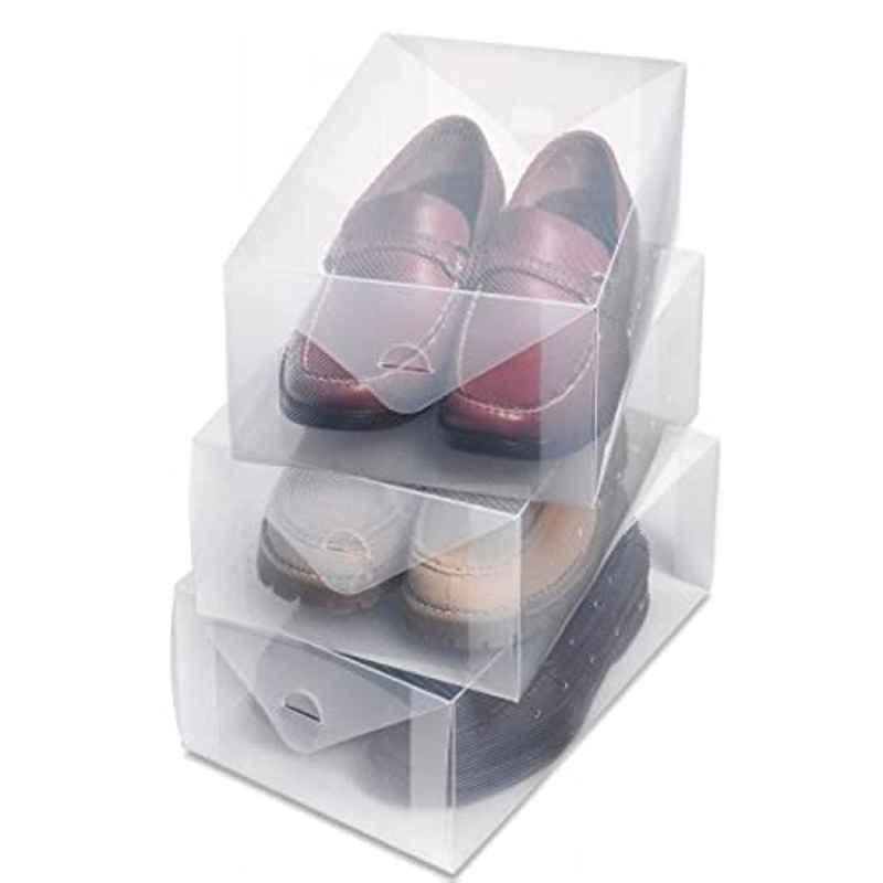 Whitmor 3Pcs Plastic Clear Mens Shoe Boxes Set, 6362-2692-3