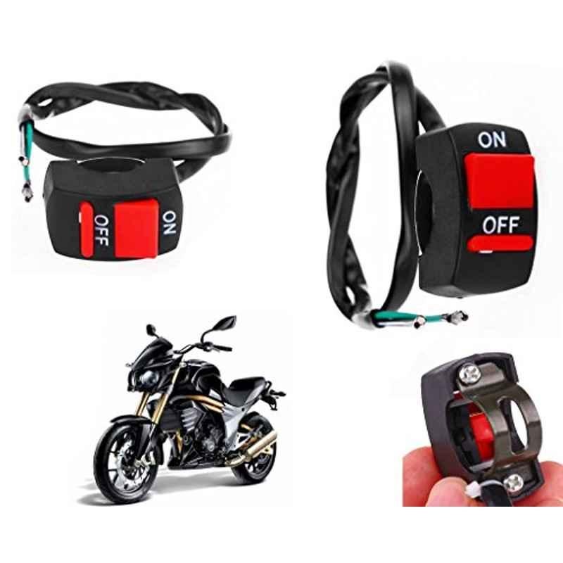 Auto Pearl 7/8 inch 12V Bike Fog Light Handle Bar Switch for Mahindra MoJo