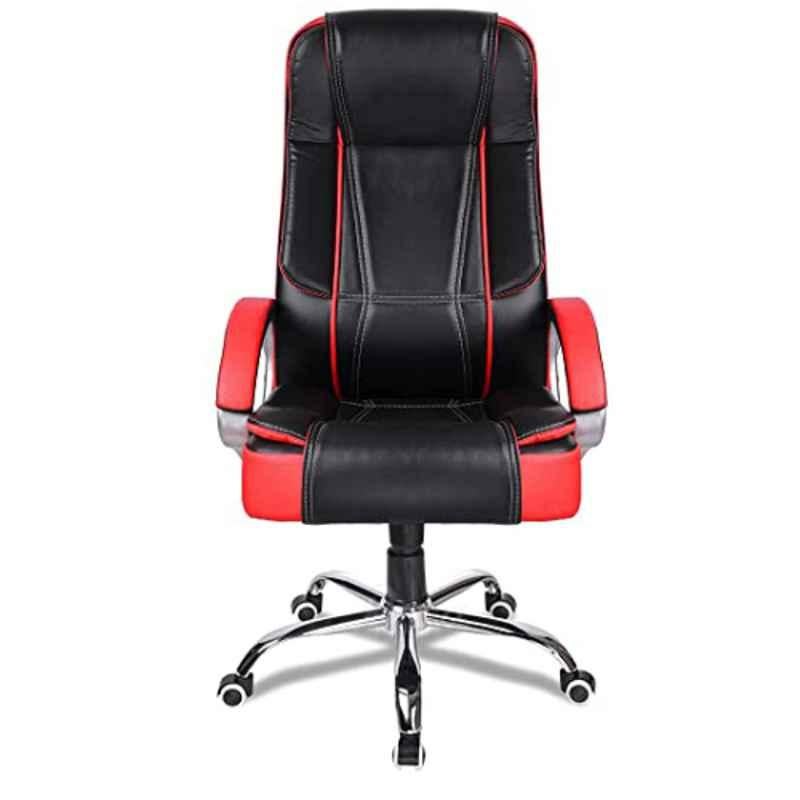 Chair Garage Leatherette Black & Red Adjustable Height Office Chair with Back Support, CG156