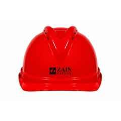 Zain Safety Titan Apex-6001 HDPE Red 8 Point Textile Fitting Ventilated Safety Helmet with Wheel Ratchet Adjustment