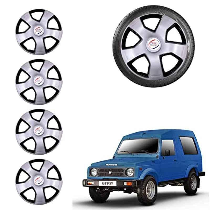 Auto Pearl 4 Pcs 15 inch ABS Grey Car Wheel Cover Set for Maruti Suzuki Gypsy Mg410