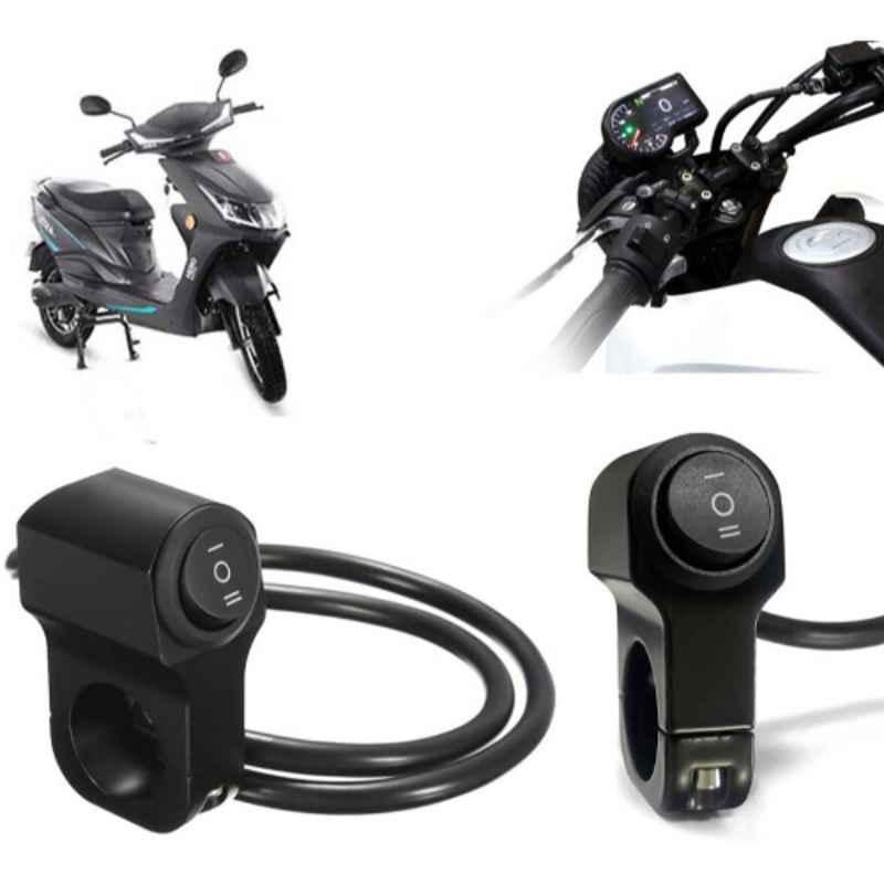 Auto Pearl 12V Aluminium Alloy Black Motorcycle Handlebar Headlight Switch for Electric Atria