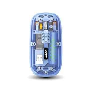 Acer Clearview Blue Wireless Mouse with Dual Mode Bluetooth 5.2 & 2.4GHz, Rechargeable 500mAh Battery, RGB Lighting & 3200 DPI, ZC.A01SI.18E