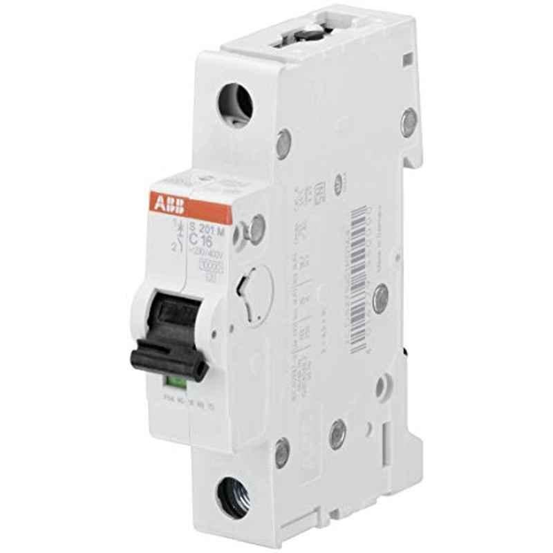 ABB S201M-C16 16A 10kA Type-C Single Pole Miniature Circuit Breaker, 2CDS271001R0164