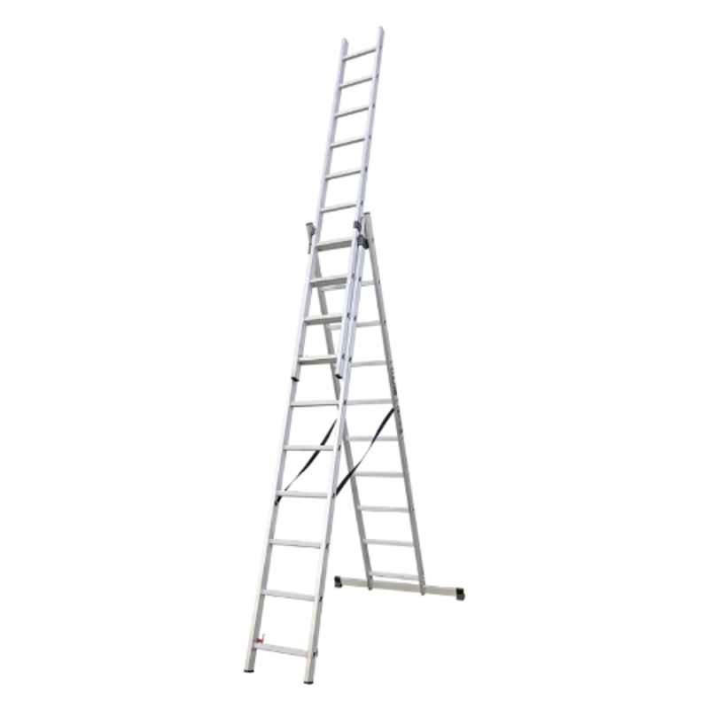 EMAC 10 Step Aluminium Silver Anti Slip Folding Combination Ladder, E3CL-10