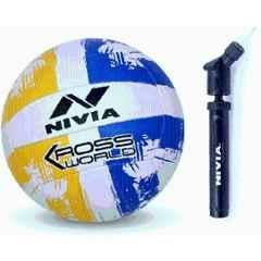 Nivia COMBO VB-2250 Kross World Size 4 Volleyball + BP-213 Ball Pump Volleyball, Size: 4 (Standard) (Pack of 2)