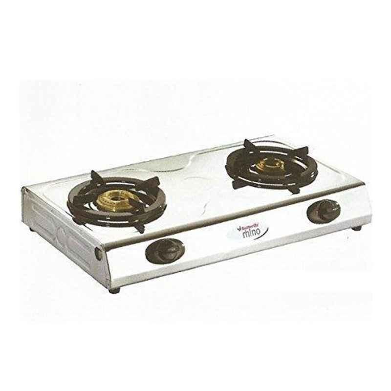 Butterfly Rhino Silver 2 Burner Manual Gas Cooktop