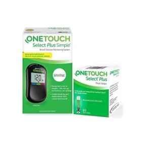 OneTouch Select Plus Simple Blood Glucometer with 10 Pcs Test Strips