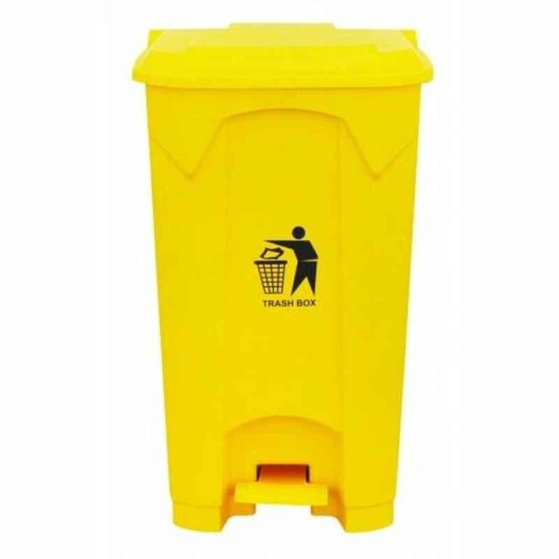 Brooks Pedal Waste Bin, BKS-PDL-1188, 80 L, Yellow