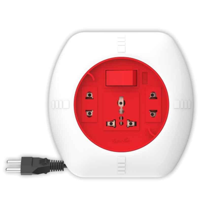 Fybros Crystal Square 5m 2 Pin Plastic Extension Board with Indicator & International Socket, 8094