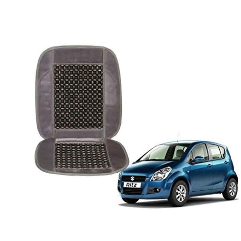 Kozdiko Wooden Beads Car Seat Cushion with Velvet Border for Maruti Ritz