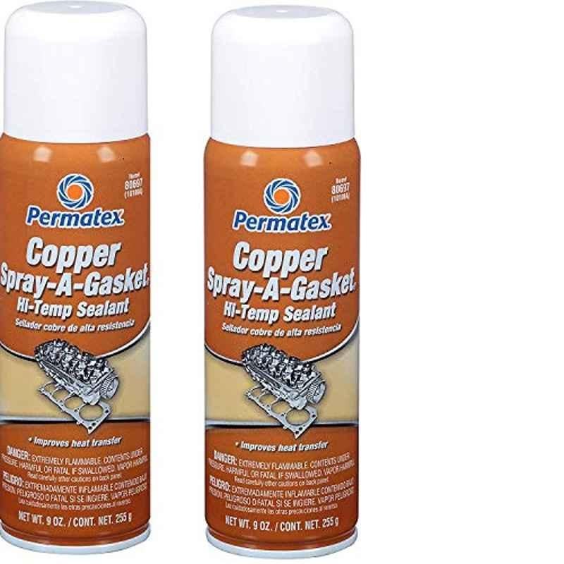 Permatex 9Oz Copper Spray-A-Gasket Hi-Temp Adhesive Sealant, 80697 (Pack of 2)
