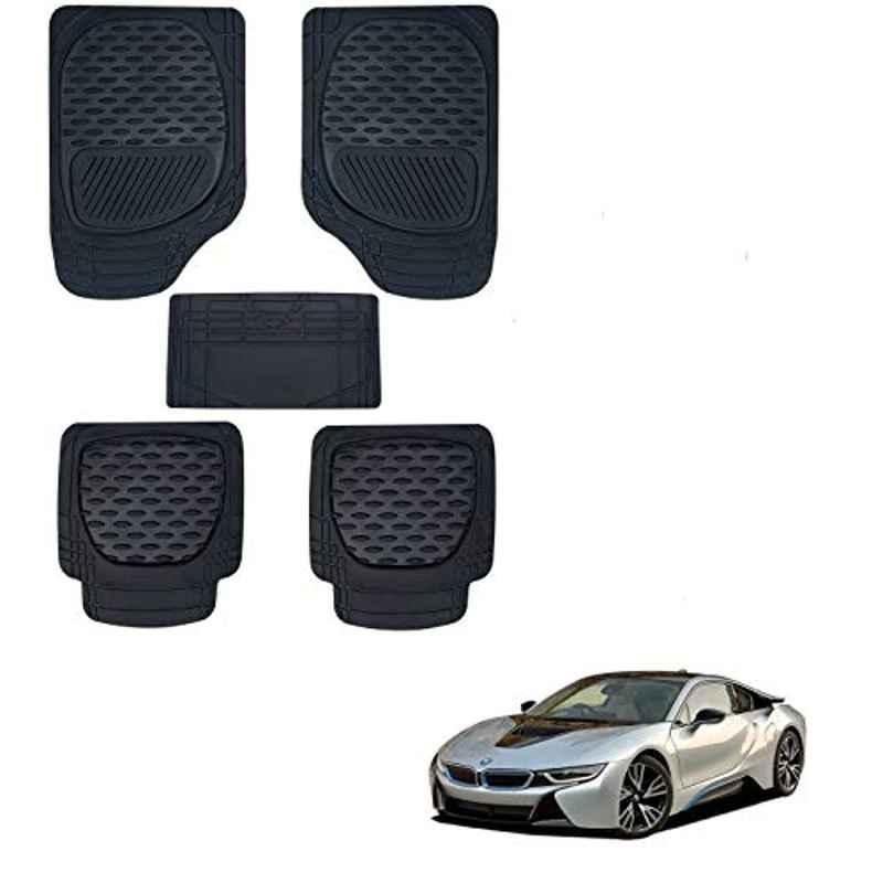 Kozdiko 6255 5 Pcs Rubber & PVC Black Heavy Car Foot Mat Set for BMW I8