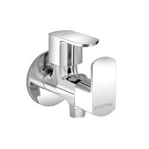 Plantex Angle Valve for Bathroom with Brass Spindle/2 Way Angle Valve with Teflon Tap/Two Way Angle Cocke (CRM-1286-Chrome)