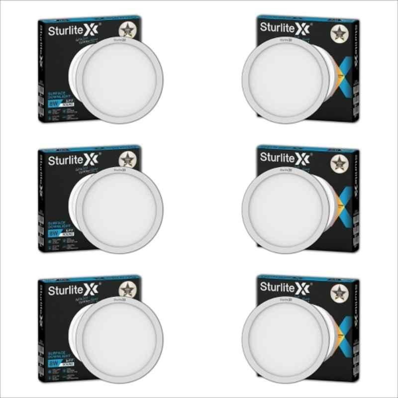 Sturlite S-FIT 8W 640lm Cool White Round LED Surface Light (Pack of 6)