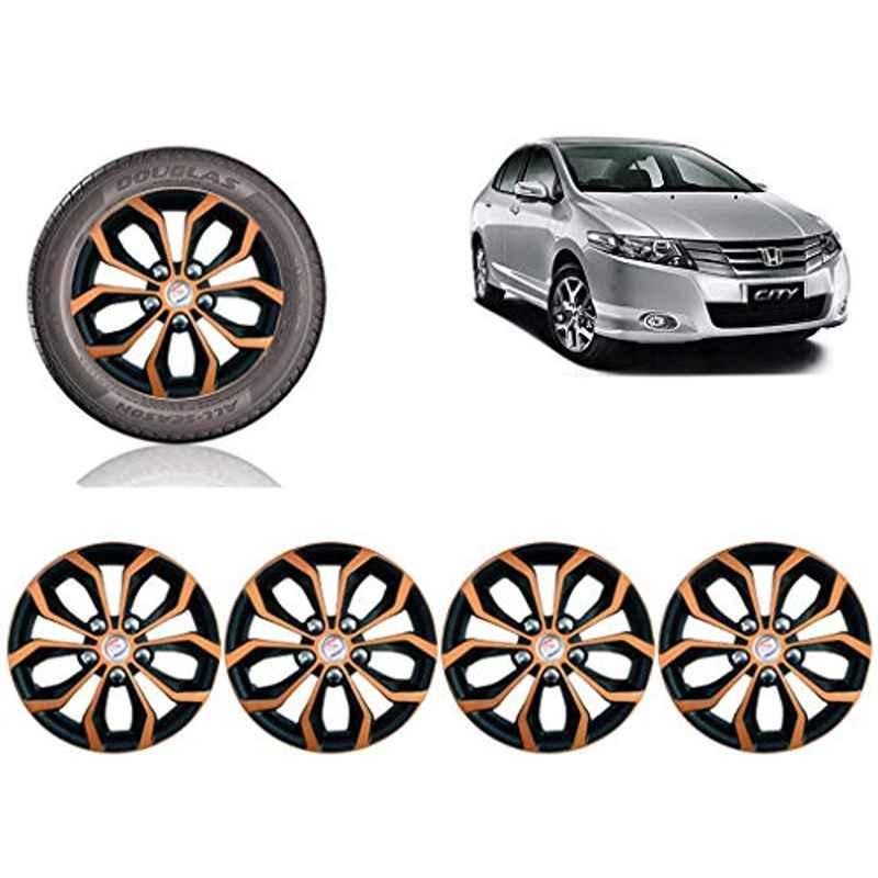 Auto Pearl 4 Pcs 15 inch ABS Copper & Black Car Wheel Cover Set for Honda City