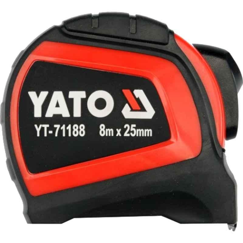 Yato 25mm 8m Yellow Rolled Up Measuring Tape, YT-71188