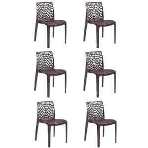 Supreme Web Globus Brown Chairs (Pack Of 6)