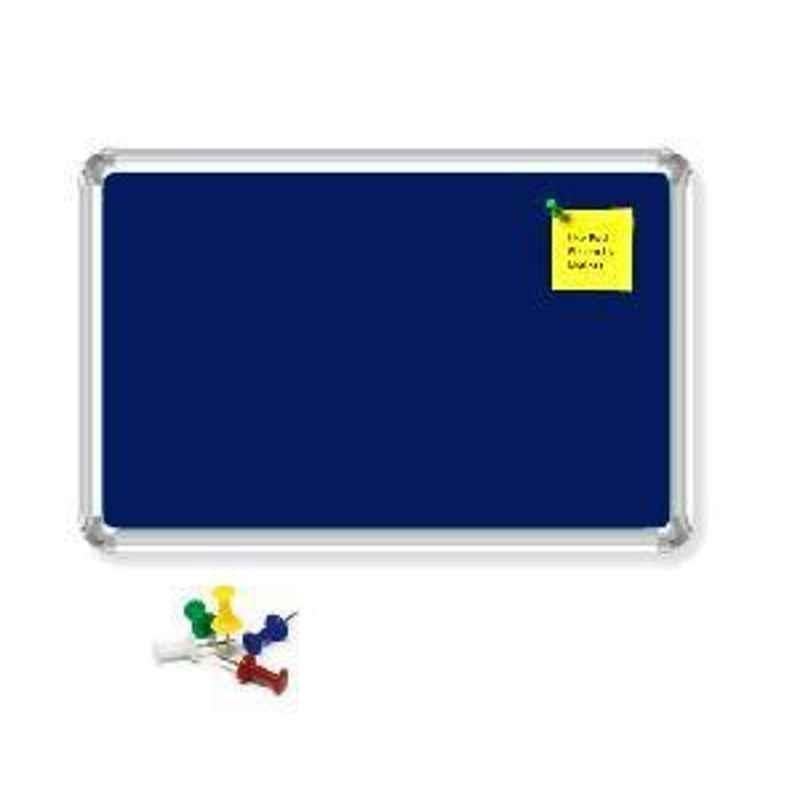 Nechams 4'x2' Felt Notice Board Premium Series Navy Blue FELTNVYBLU42UF