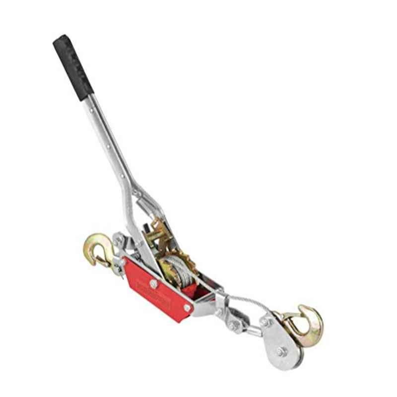 2 Ton GI Steel Wire Rope Cable Puller Ratchet Tightener Double Hook Lifting Tool