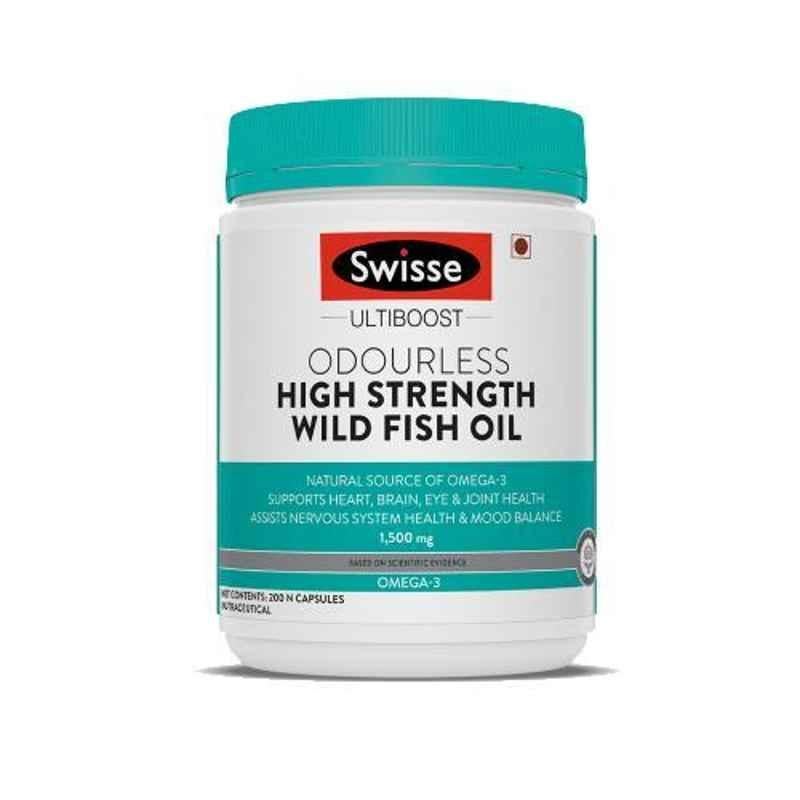 Swisse 200 Pcs 1500mg Ultiboost Odourless High Strength Wild Fish Oil Capsules, HHMCH9535822002