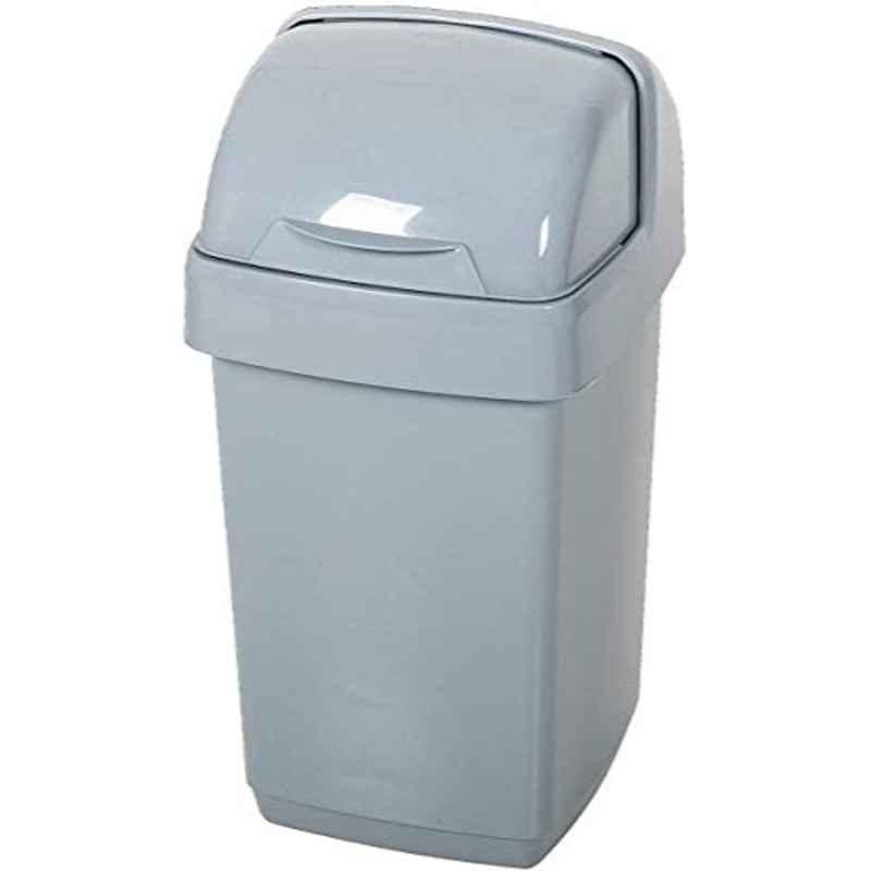 Addis Eco 10L Light Grey Plastic Bathroom Kitchen Waste Roll Top Bin