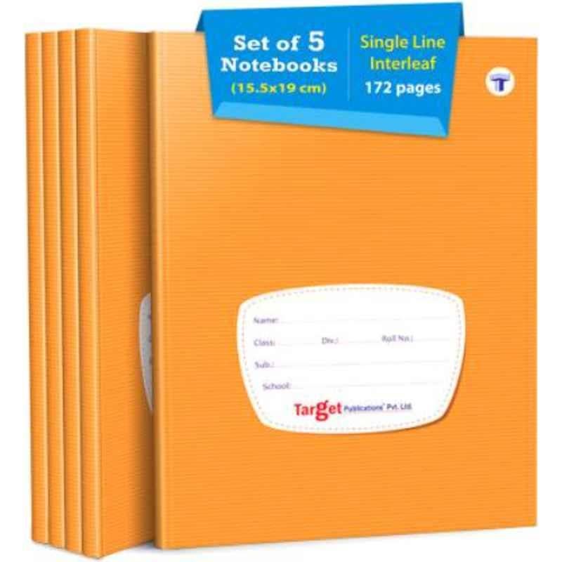 Target Publications Regular 172 Pages Brown Single Line Interleaf Notebook with Cover (Pack of 5)
