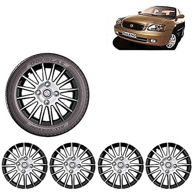 Auto Pearl 4 Pcs 13 inch ABS Silver & Black Wheel Cover Set for Maruti Suzuki Baleno
