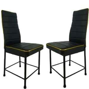 Newturn Bloom Faux Leather Dark Black Dining Chair (Pack of 2)