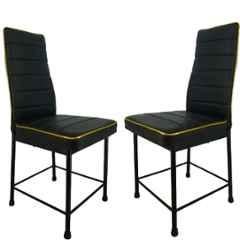 Newturn Bloom Faux Leather Dark Black Dining Chair (Pack of 2)