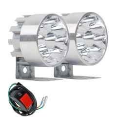 AllExtreme EX9FLS2 2 Pcs 9 LED 9W Silver Body White Spot Beam Pod Waterproof Round Fog Light with Handlebar Switch Set
