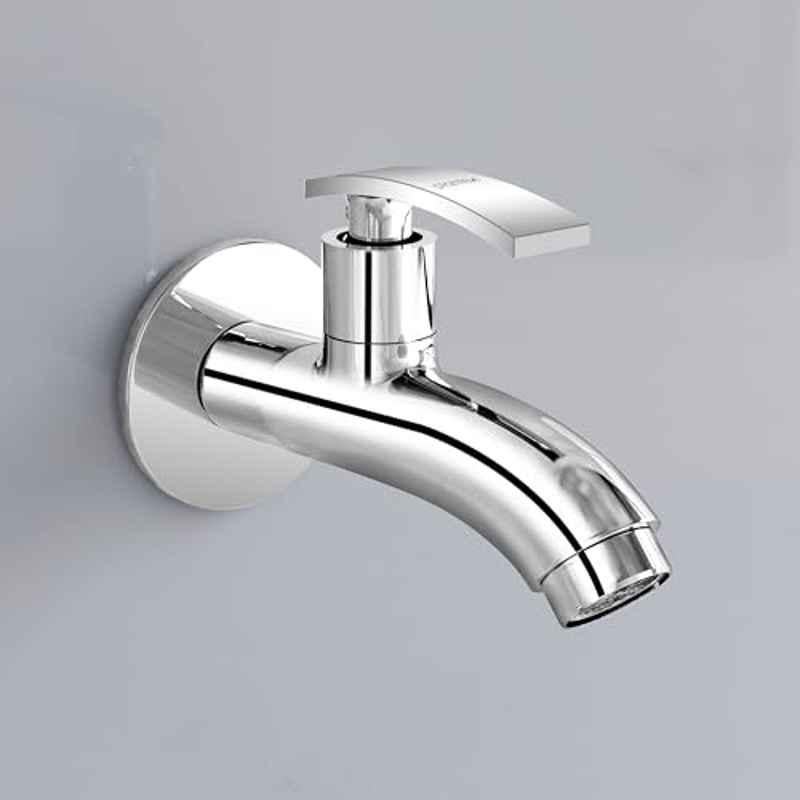 Plantex Long Body Bib Cock Water Tap with Water Saving Nozzle for Kitchen Tap/Bib Tap with Wall Flange and Teflon Tape for Bathroom -ZUR-1503-Chrome