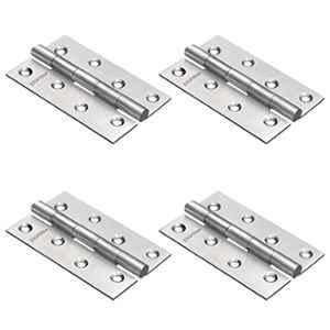 Plantex 4 inch 14 Gauge Stainless Steel Silver Satin Finish Door Hinges for Home & Office, APS-6002 (Pack of 4)