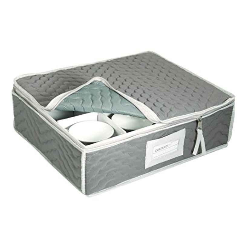 12 Cups Microfiber Grey Cup Storage Chest
