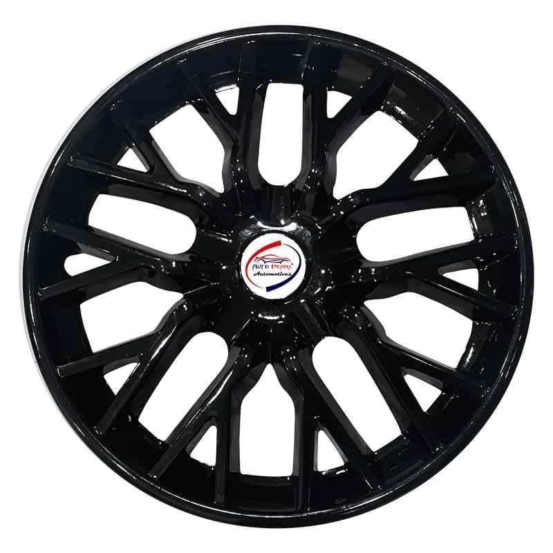 Auto Pearl 4 Pcs 14 inch Polypropylene Black Press Type Car Wheel Cover Set with Retention Ring for Mahindra Renault Logan, 14WC_Phoenix_Black_Logan