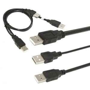 Mak World 1.2m USB 2.0 Black Type A Male to Dual USB A Male Y Splitter Cable