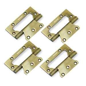 Plantex Stainless Steel Butterfly Hinges for Door/4 inchx14 Gauge Hinge/2.5 mm Door Hinge for Home/Office/Hotel/Non-Mortise Hinges (Pack of 4) Antique Brass