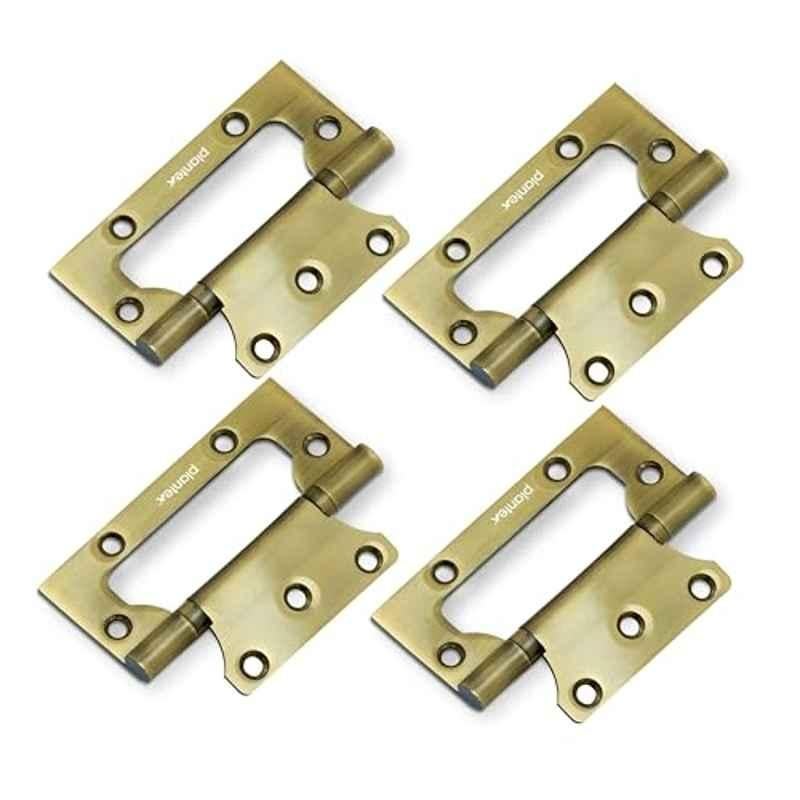 Plantex Stainless Steel Butterfly Hinges for Door/4 inchx14 Gauge Hinge/2.5 mm Door Hinge for Home/Office/Hotel/Non-Mortise Hinges (Pack of 4) Antique Brass