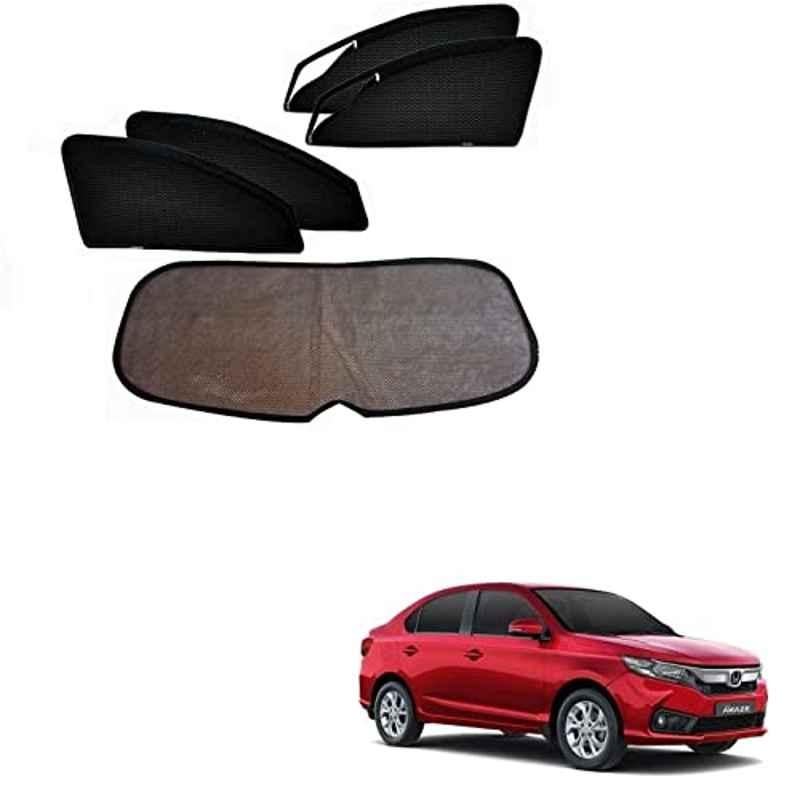 Kozdiko 5 Pcs Mesh Black Magnetic Zipper Window & Rear Car Sun Shades Set for Honda Amaze New2018