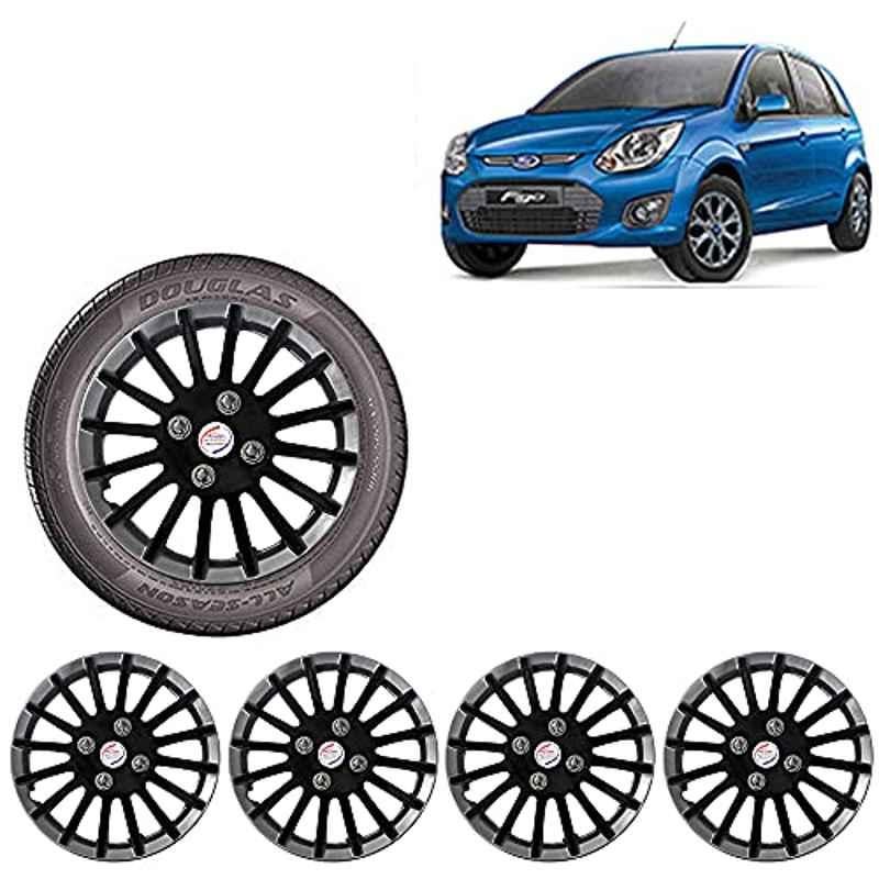Auto Pearl 4 Pcs 14 inch ABS Black Car Wheel Cover Set for Ford Figo Type2