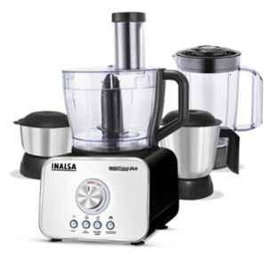 Inalsa Inox 1000 Plus 1000W ABS Black & Silver Food Processor, IN95100143