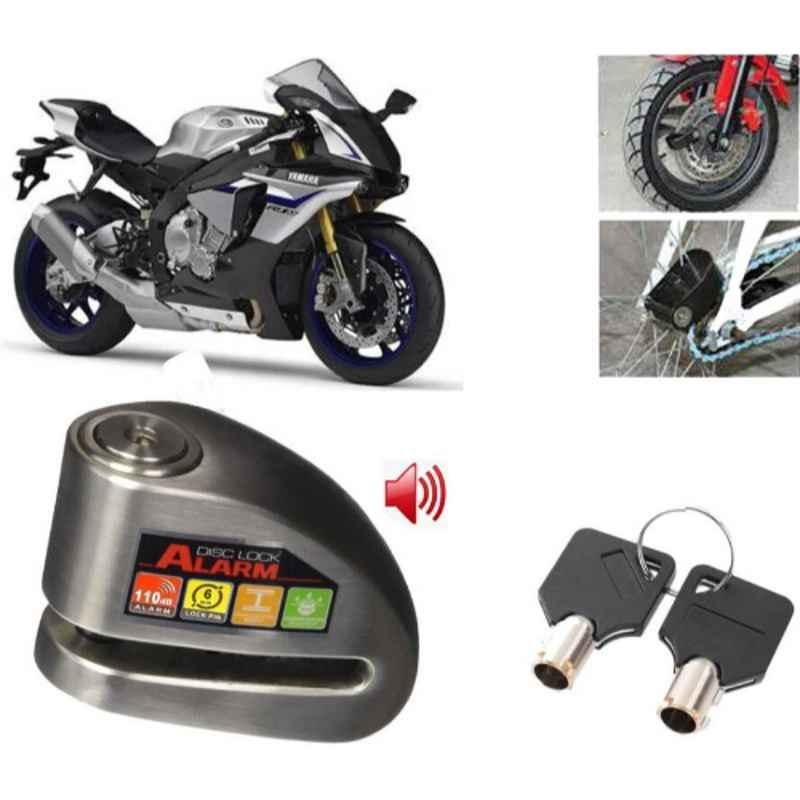 Auto Pearl Steel Black Alarm Disc Brake Lock, Lock_875