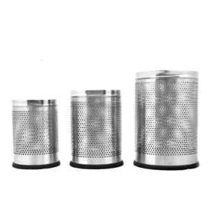 Alinco 3 Pcs Stainless Steel Perforated Dustbin Set