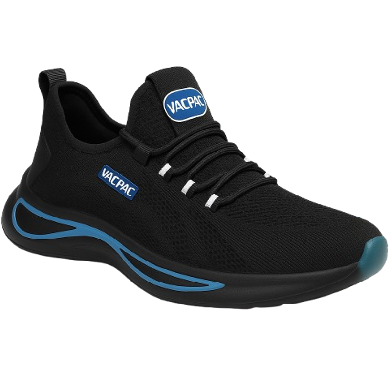 VACPAC Steel Toe Blue & Black Safety Shoes for Men, Size: 6.5